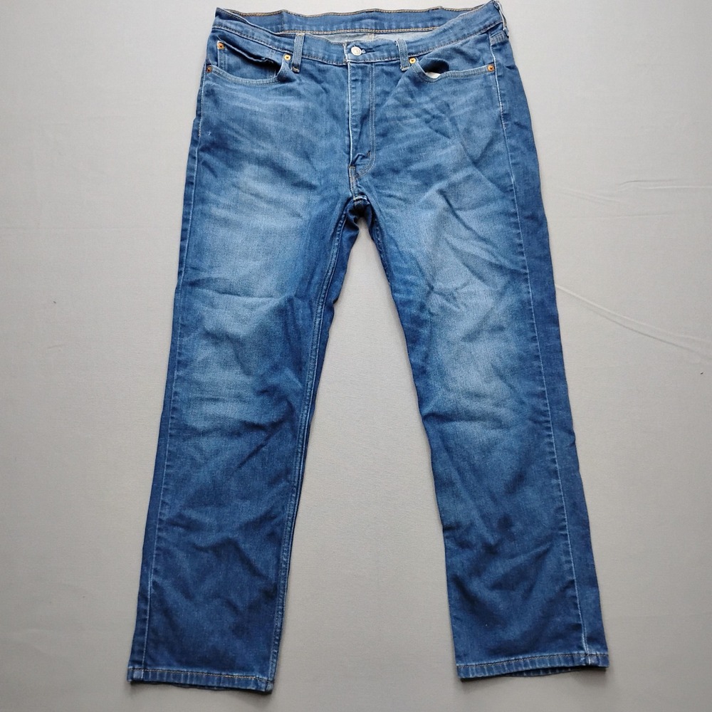 Levi 514 Straight Fit Jeans Blue Denim Mens 38x30